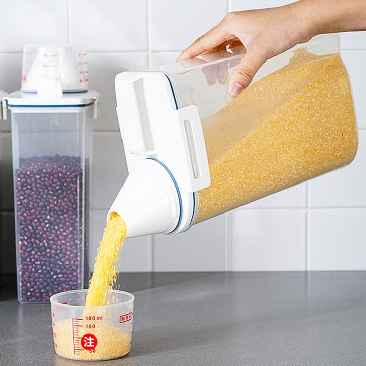 Lisslune | Measuring Cup Lid Cereal Grain Storage Dispenser