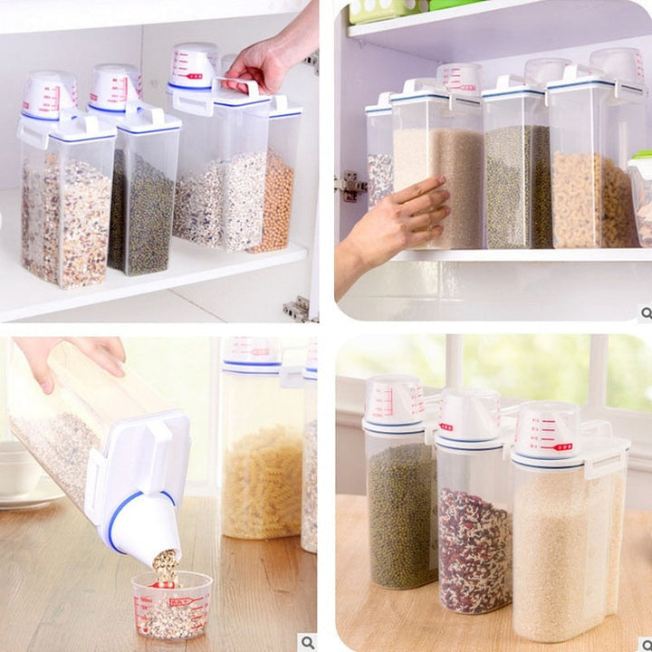 Lisslune | Measuring Cup Lid Cereal Grain Storage Dispenser