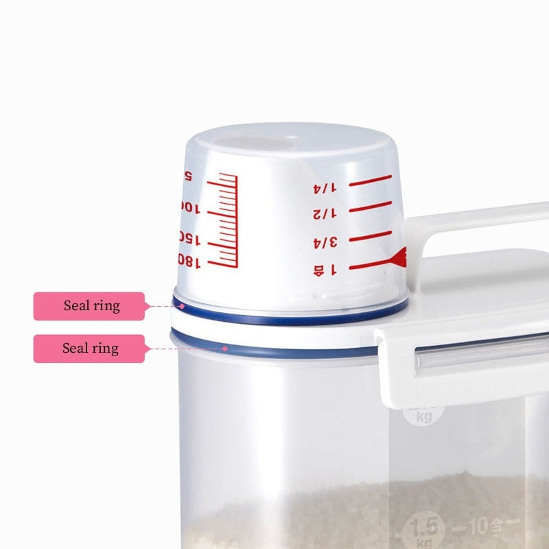 Lisslune | Measuring Cup Lid Cereal Grain Storage Dispenser