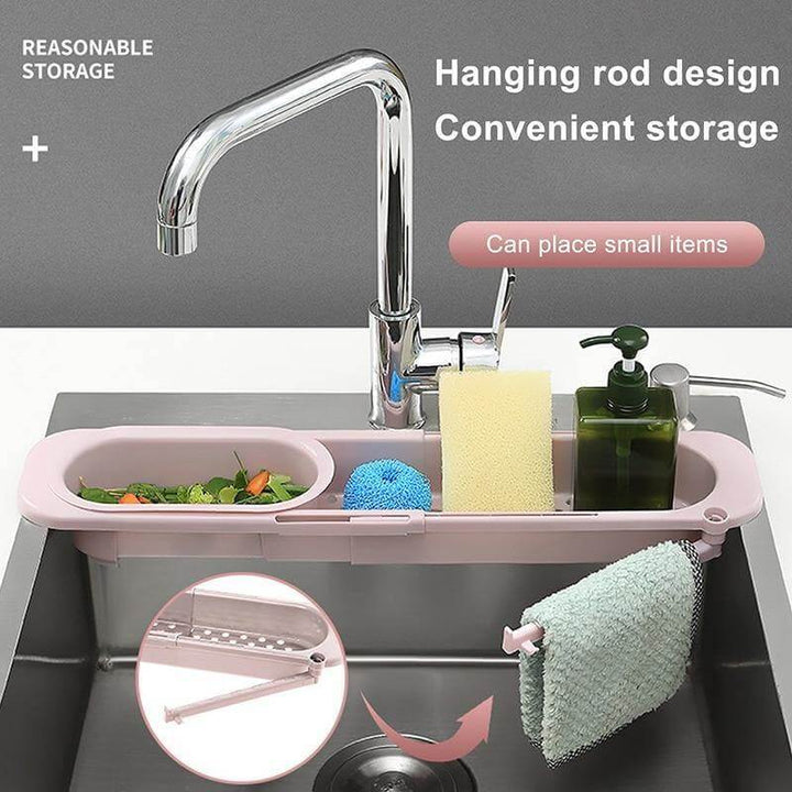 Lisslune | Kitchen Retractable Sink Rack Organizer