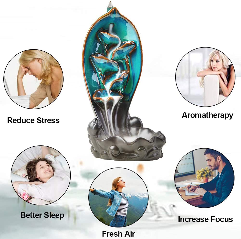 Lisslune | Ceramic Waterfall Backflow Yoga Incense Burner