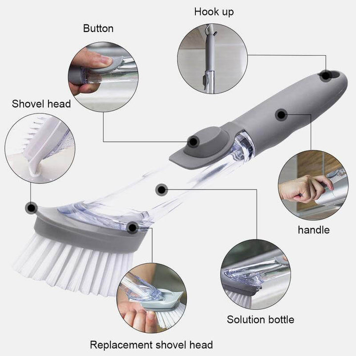 Lisslune | 2in1 Liquid Dispenser Dish Washing Brush