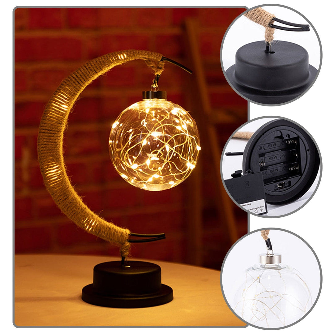 Lisslune | Rayvia Lunar Lamp - Half Moon LED Light with Glass Globe for Cozy Atmosphere
