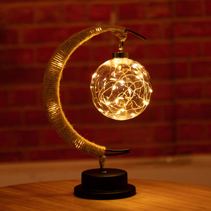 Lisslune | Rayvia Lunar Lamp - Half Moon LED Light with Glass Globe for Cozy Atmosphere