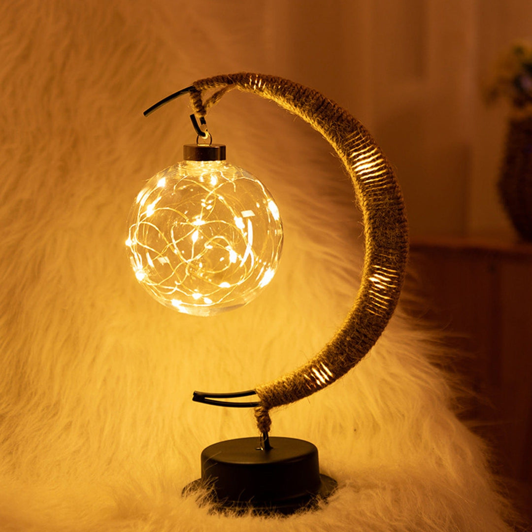 Lisslune | Rayvia Lunar Lamp - Half Moon LED Light with Glass Globe for Cozy Atmosphere