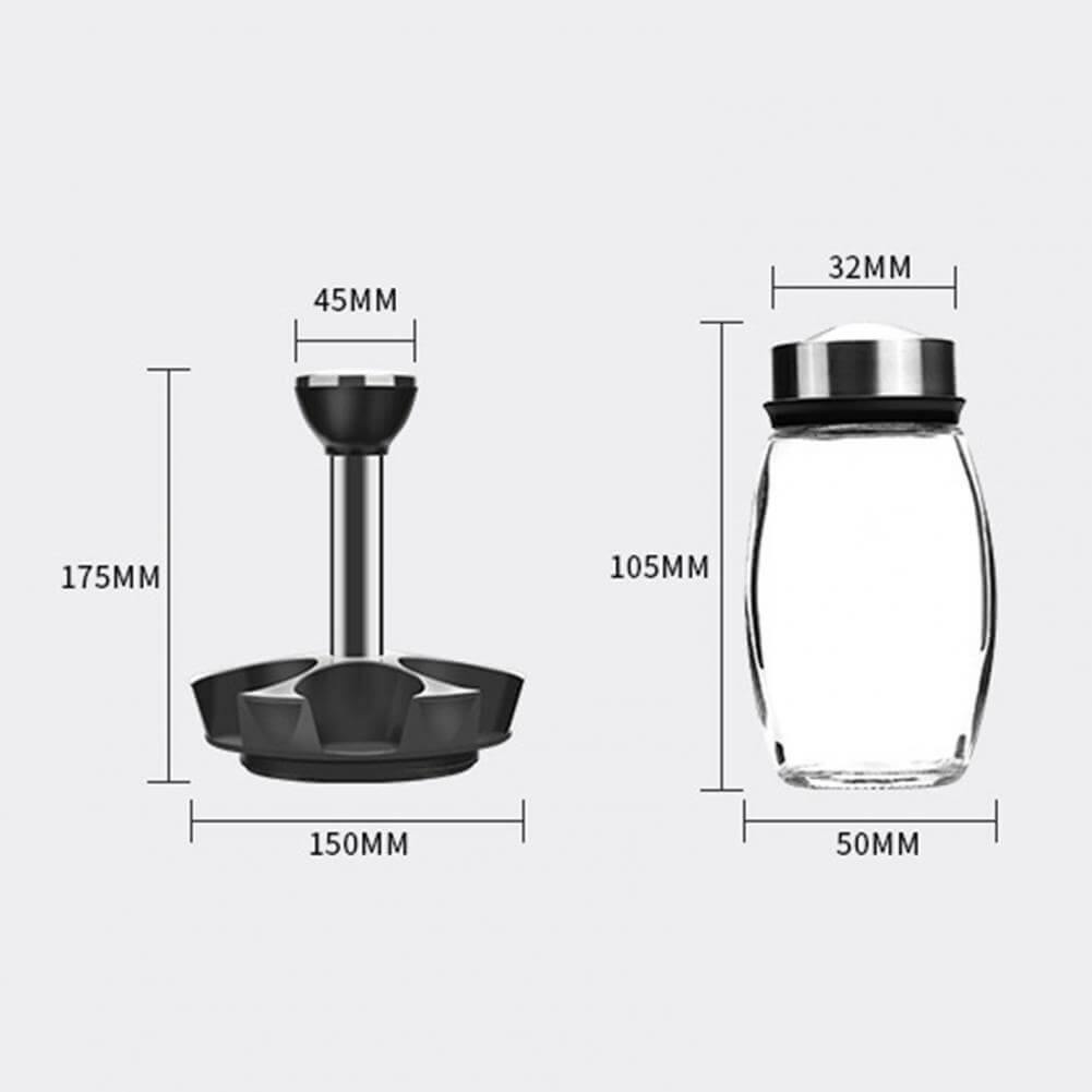 Lisslune | Smart Rotating Stainless Steel Glass Seasoning Set