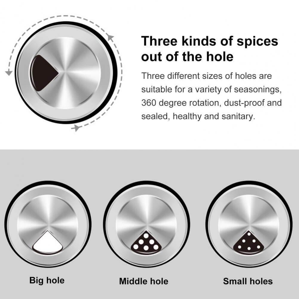 Lisslune | Smart Rotating Stainless Steel Glass Seasoning Set