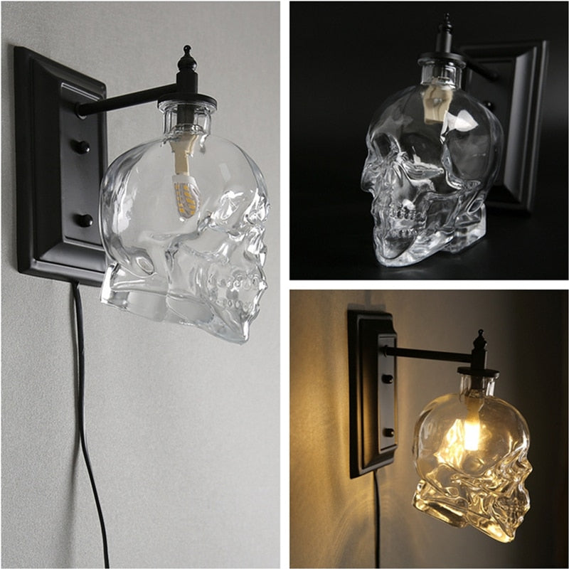 Lisslune | Retro Skull Glass Pendant Light
