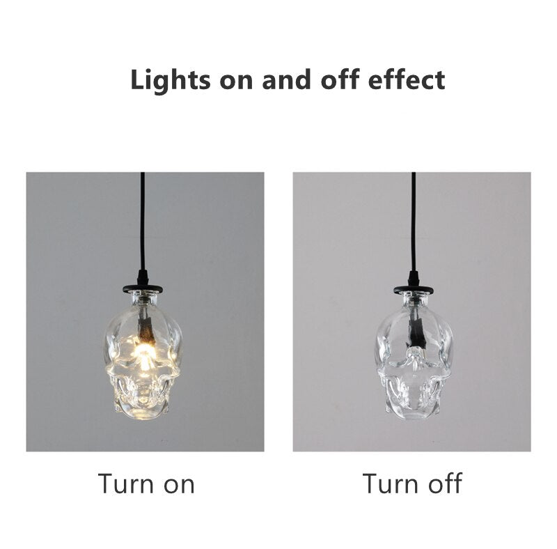 Lisslune | Retro Skull Glass Pendant Light