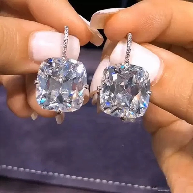 Lisslune | Luxury White Cubic Zirconia Dangle Earring Women
