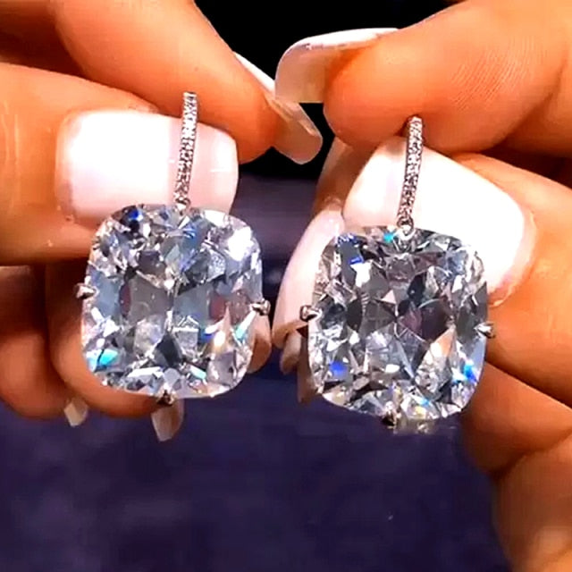 Lisslune | Luxury White Cubic Zirconia Dangle Earring Women