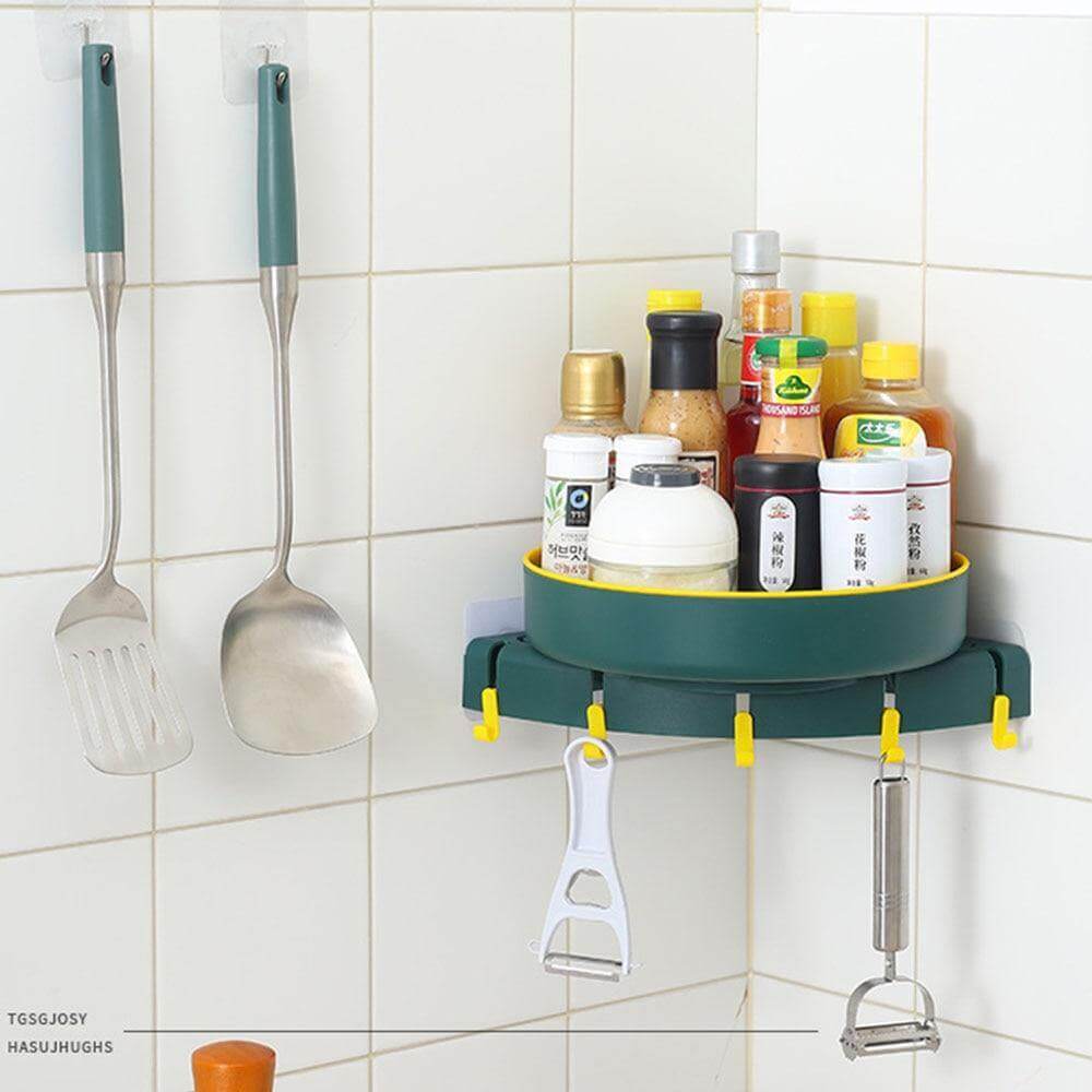 Lisslune | Triangle Wall-mounted Corner Kitchen Organizer Storage Rack
