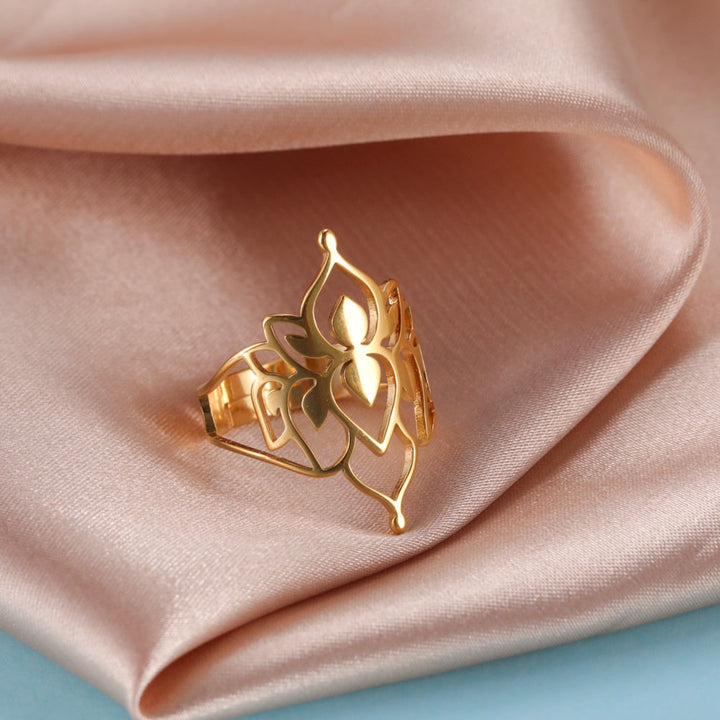 Lisslune | Buddha Vintage Lotus Rings for Women