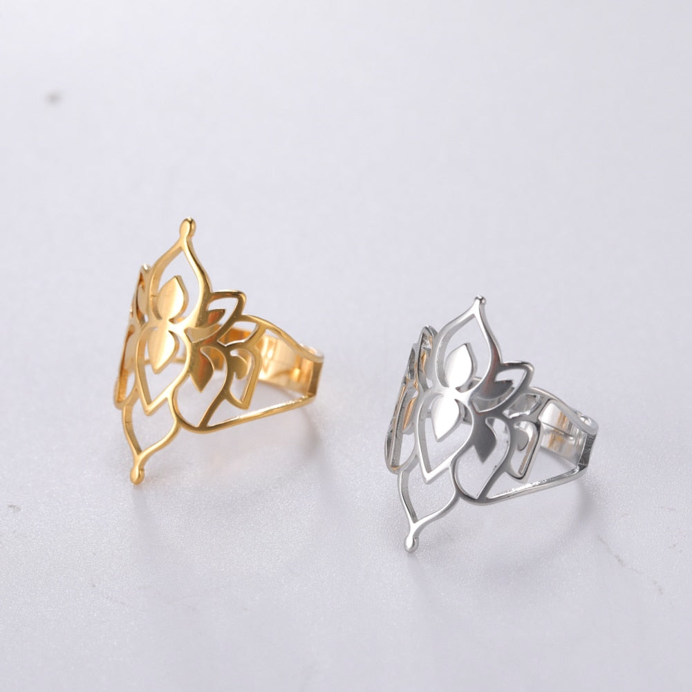 Lisslune | Buddha Vintage Lotus Rings for Women