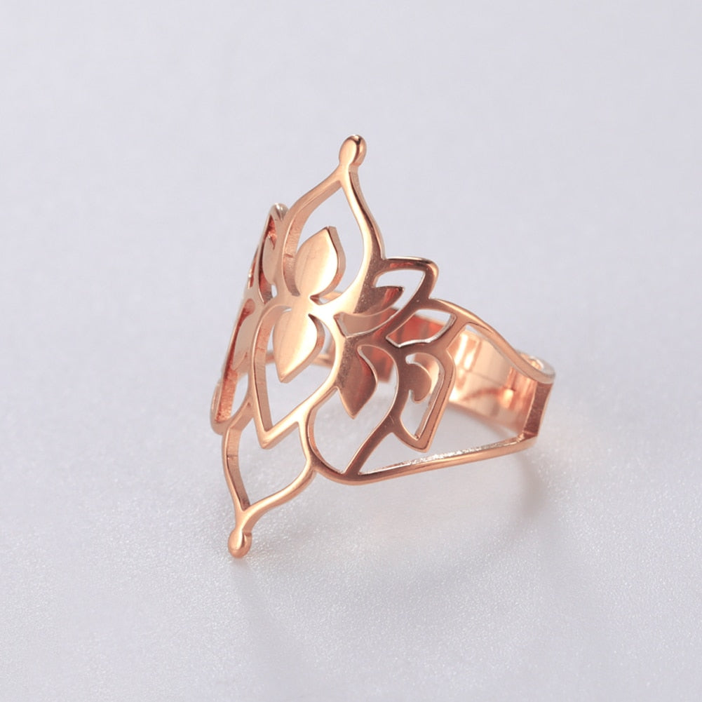 Lisslune | Buddha Vintage Lotus Rings for Women