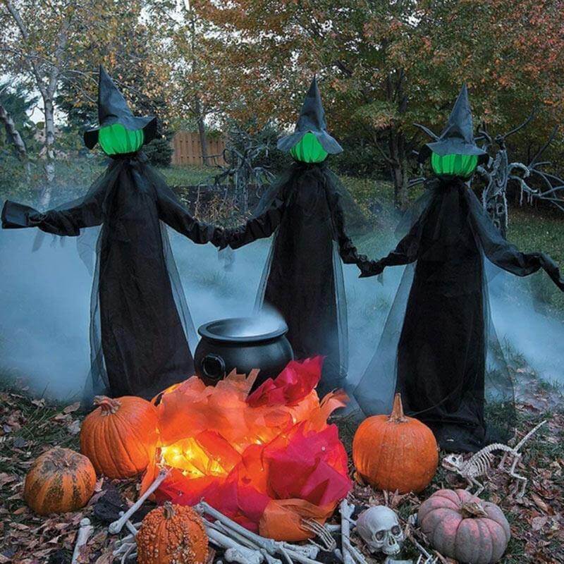 Lisslune | 3Pcs Voice Control Halloween Witch Decoration Light Set