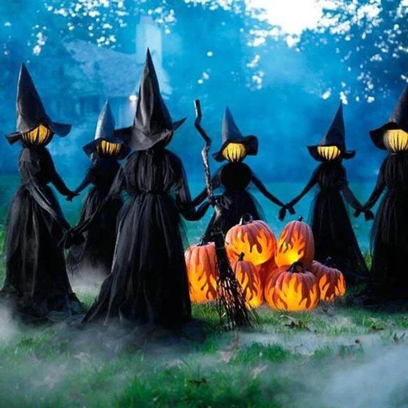 Lisslune | 3Pcs Voice Control Halloween Witch Decoration Light Set