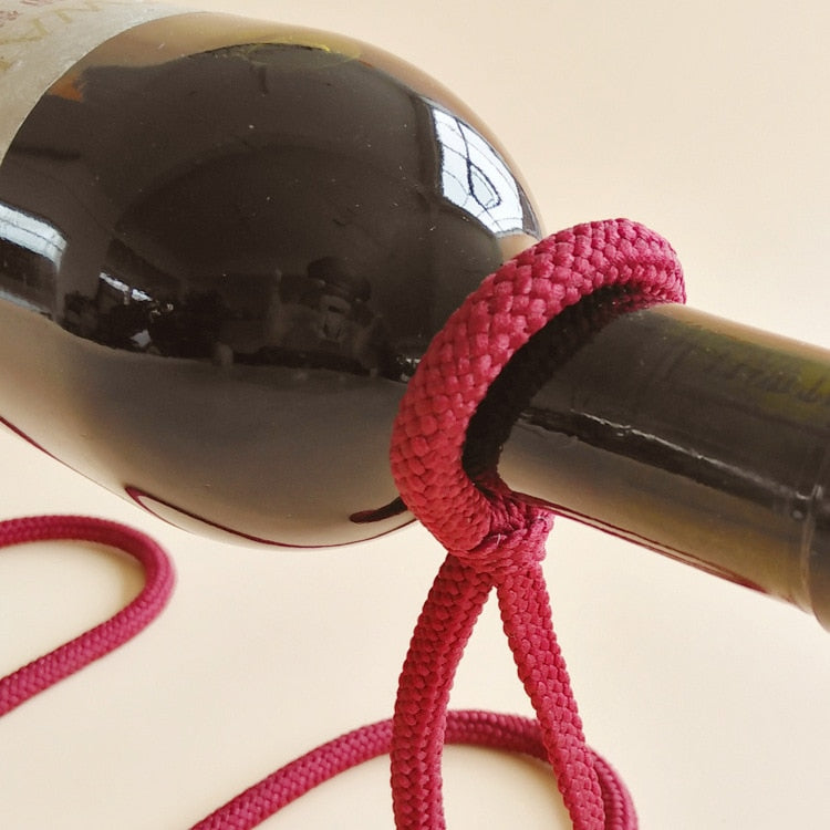 Lisslune | RopeElegance Hanging Rope Wine Rack | Stylish Wine Storage | Unique Design for Home
