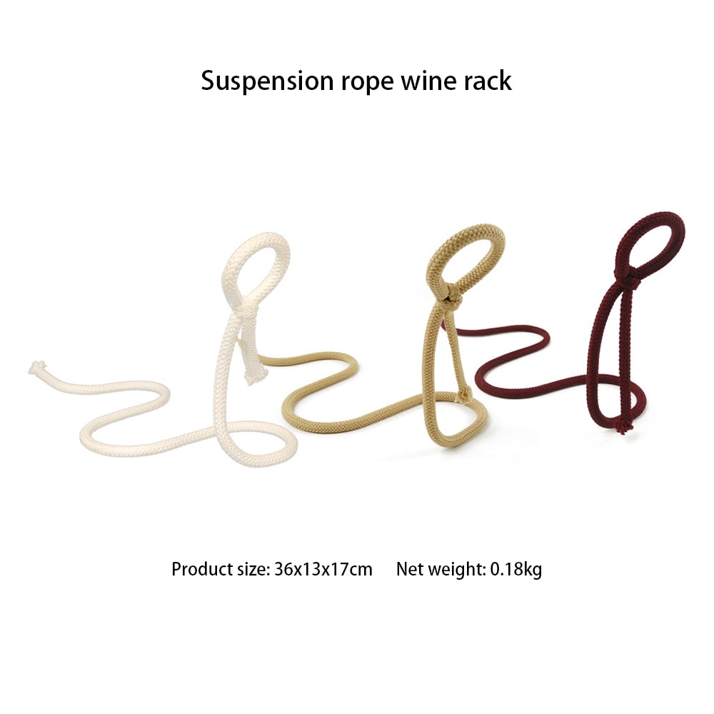 Lisslune | RopeElegance Hanging Rope Wine Rack | Stylish Wine Storage | Unique Design for Home