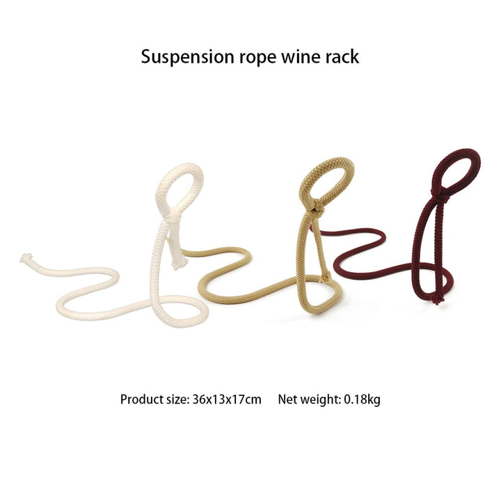 Lisslune | RopeElegance Hanging Rope Wine Rack | Stylish Wine Storage | Unique Design for Home