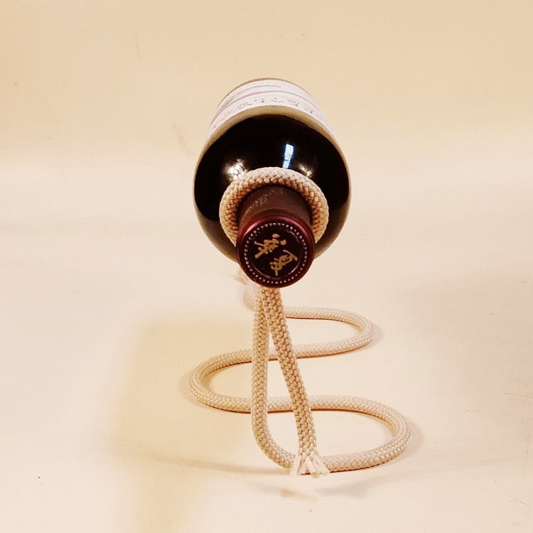 Lisslune | RopeElegance Hanging Rope Wine Rack | Stylish Wine Storage | Unique Design for Home