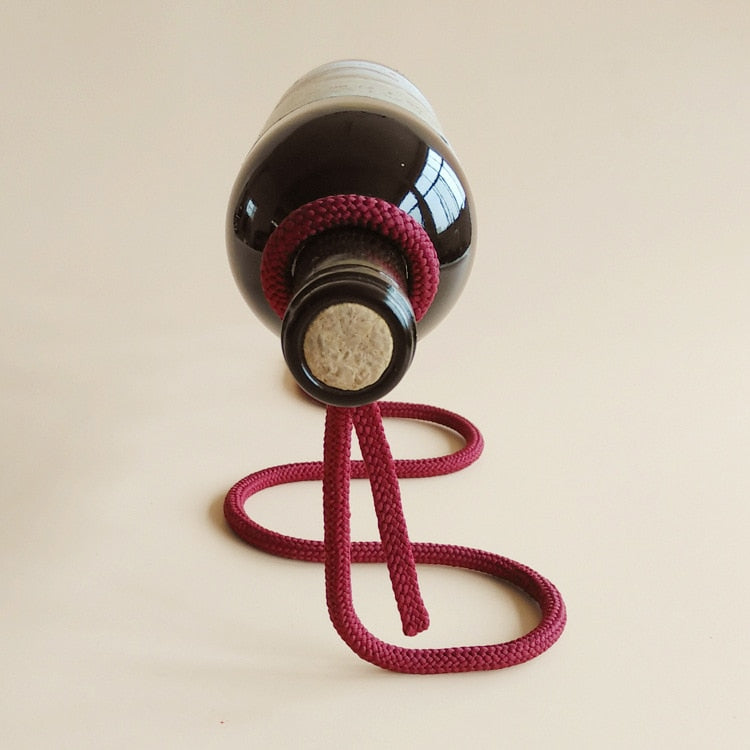 Lisslune | RopeElegance Hanging Rope Wine Rack | Stylish Wine Storage | Unique Design for Home
