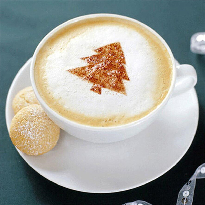 Lisslune | 8Pcs Coffee Cake Decoration Stencil Molds