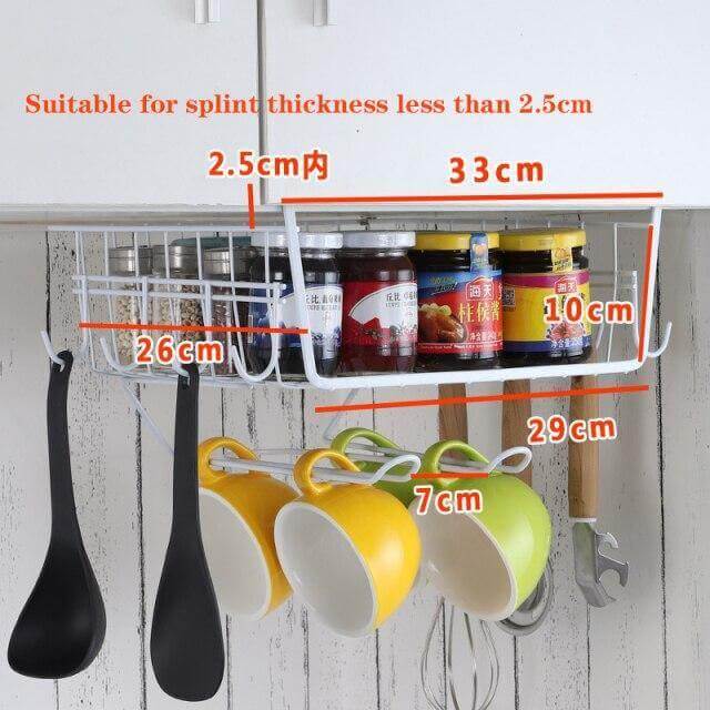 Lisslune | Easy Hang Kitchen Cabinet Storage Organizer Rack