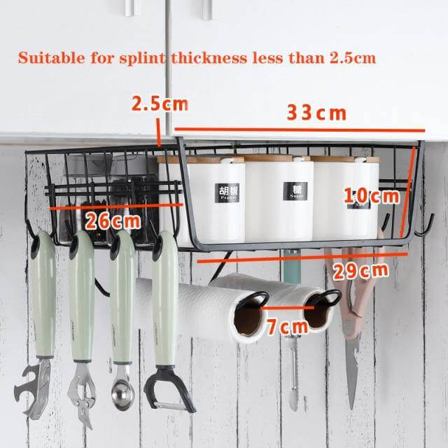 Lisslune | Easy Hang Kitchen Cabinet Storage Organizer Rack