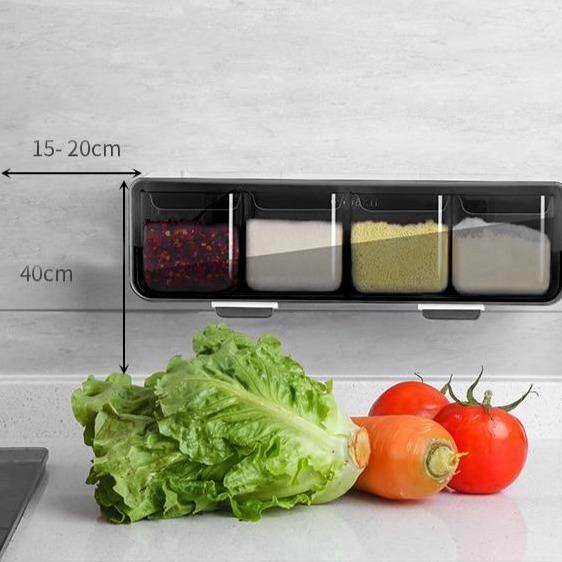 Lisslune | Wall-Mounted Spice Seasoning Jar Rack