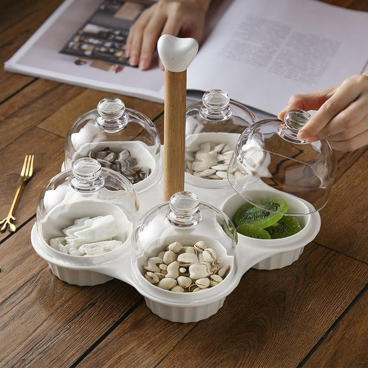 Lisslune | Ceramic Glass Lid Snack Plate