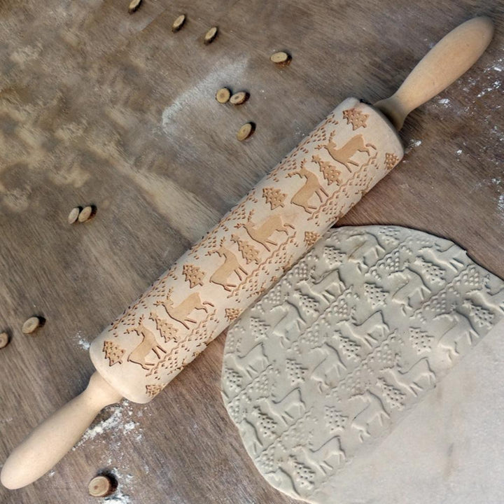 Lisslune | 3D Wooden Christmas Rolling Pin