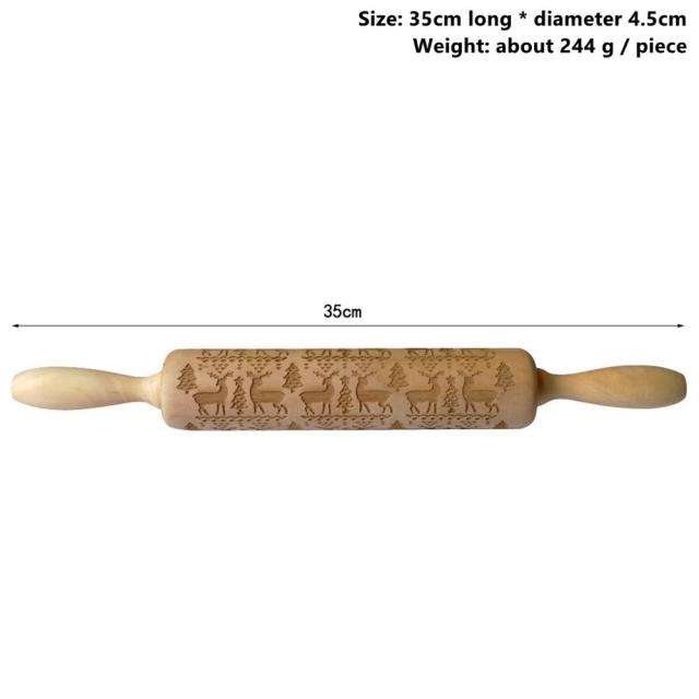 Lisslune | 3D Wooden Christmas Rolling Pin