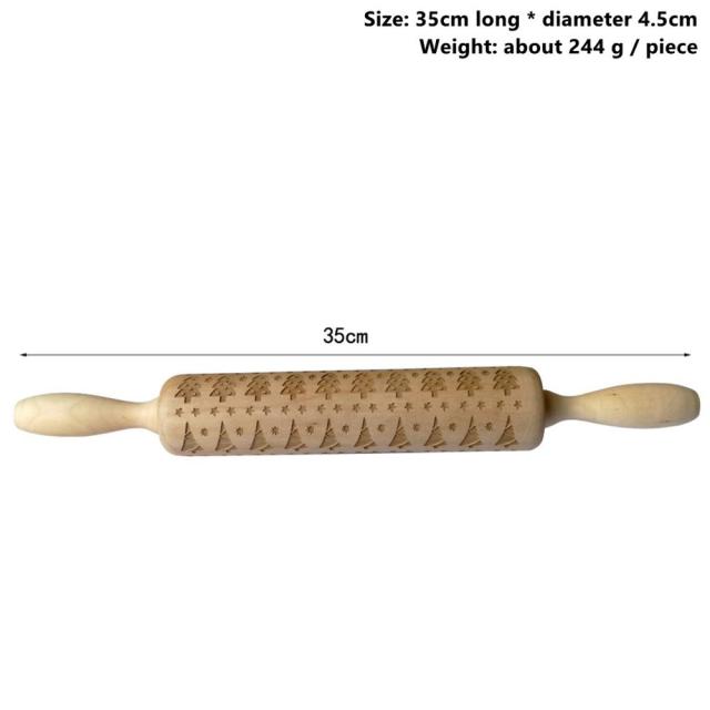 Lisslune | 3D Wooden Christmas Rolling Pin