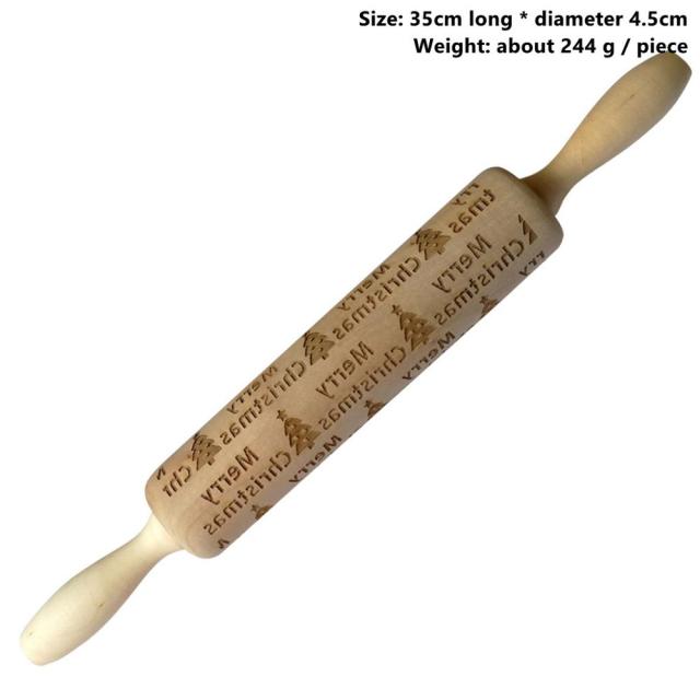 Lisslune | 3D Wooden Christmas Rolling Pin