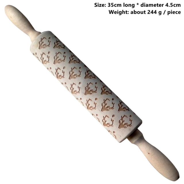 Lisslune | 3D Wooden Christmas Rolling Pin