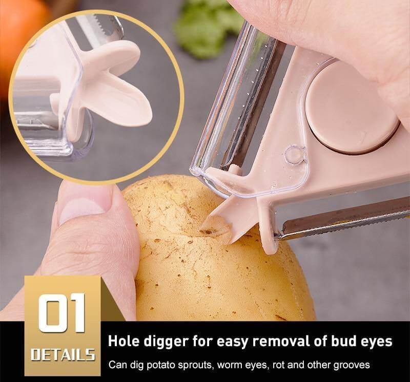 Lisslune | 3in1 Rotating Stainless Steel Fruit Vegetable Peeler