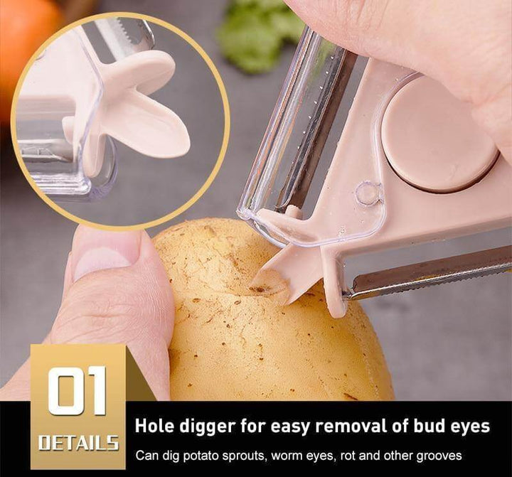 Lisslune | 3in1 Rotating Stainless Steel Fruit Vegetable Peeler