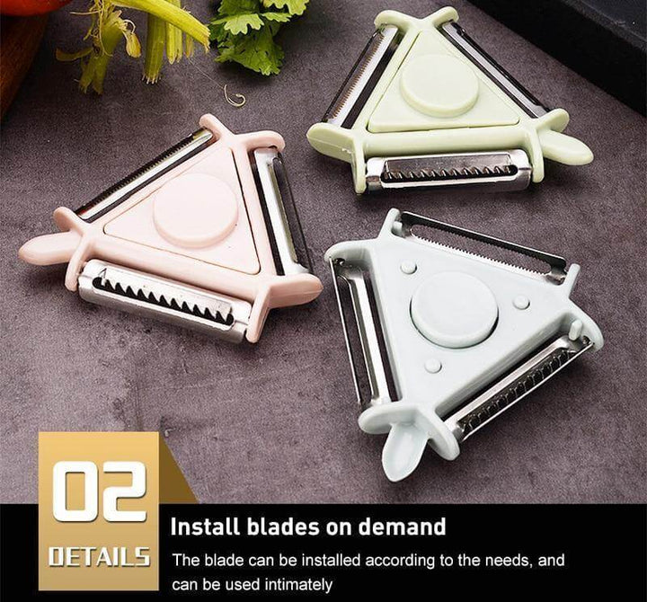 Lisslune | 3in1 Rotating Stainless Steel Fruit Vegetable Peeler