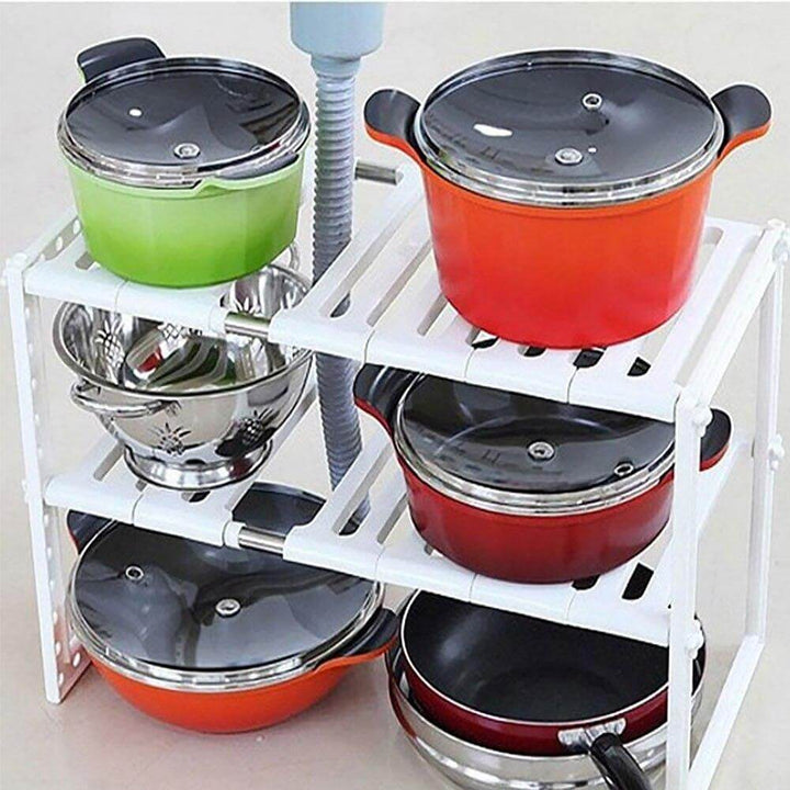 Lisslune | Adjustable Double Layer Kitchen Dish Storage Rack