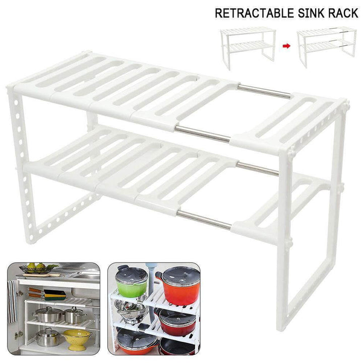Lisslune | Adjustable Double Layer Kitchen Dish Storage Rack