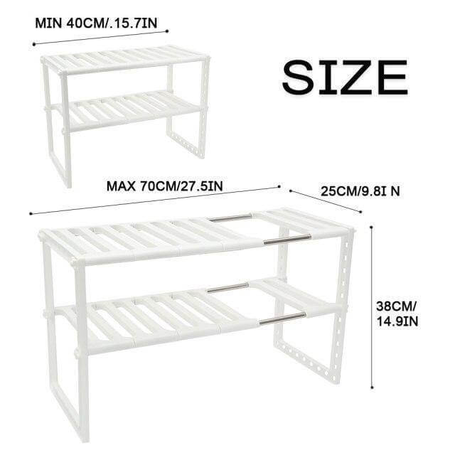 Lisslune | Adjustable Double Layer Kitchen Dish Storage Rack
