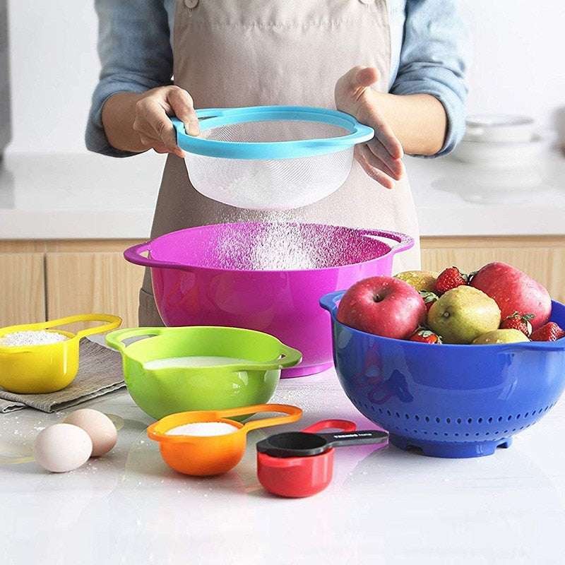 Lisslune | Rainbow Multifunctional Stackable Kitchen Bowl Set