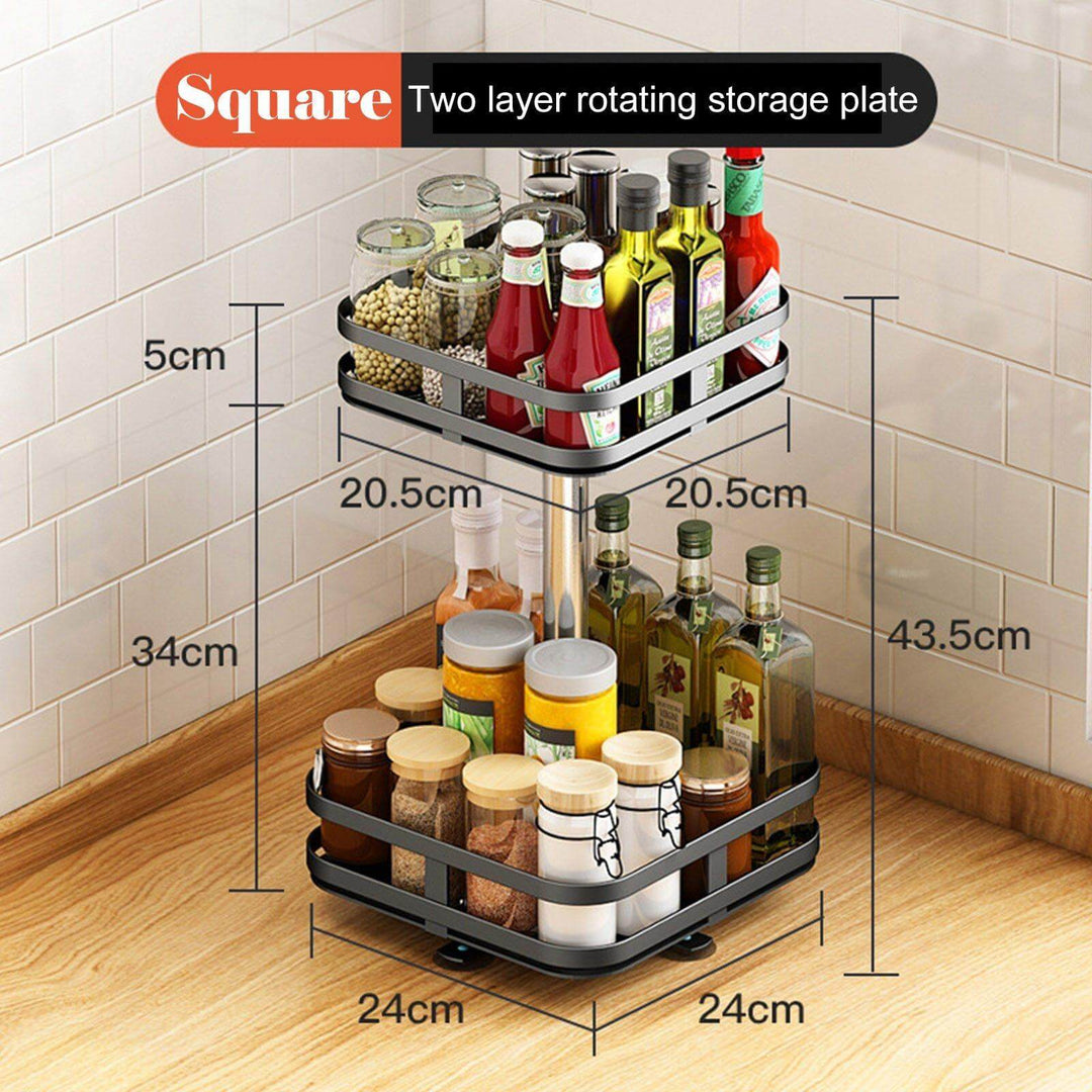 Lisslune | 360 Rotating Kitchen Spice Storage Rack