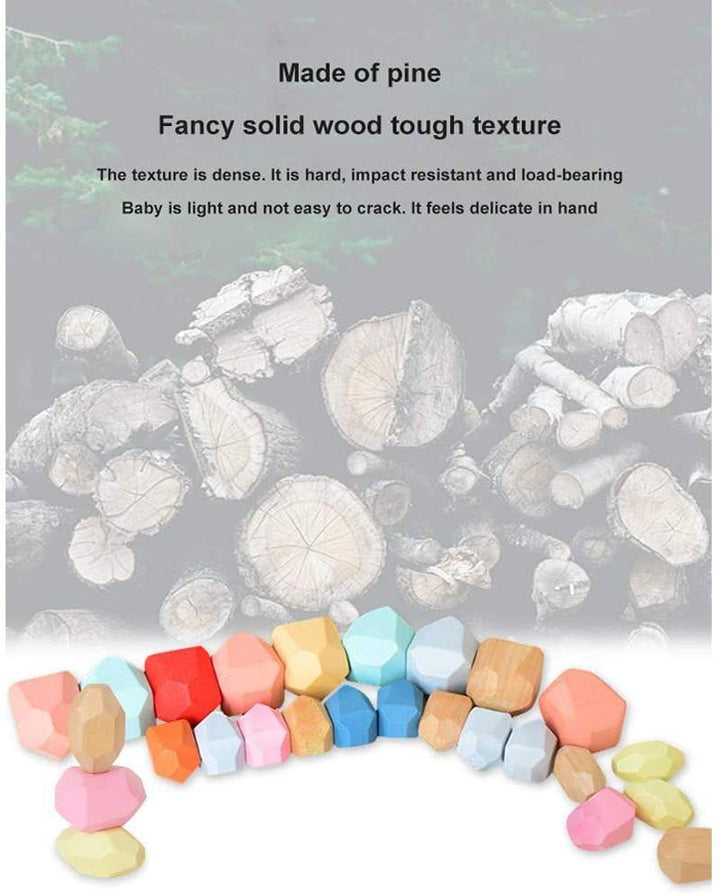 Lisslune | Colorful Wooden Stone Kids Intelligent Stacking Game