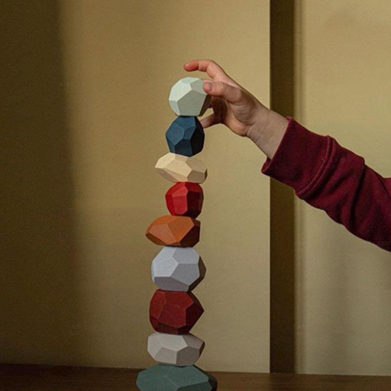 Lisslune | Colorful Wooden Stone Kids Intelligent Stacking Game