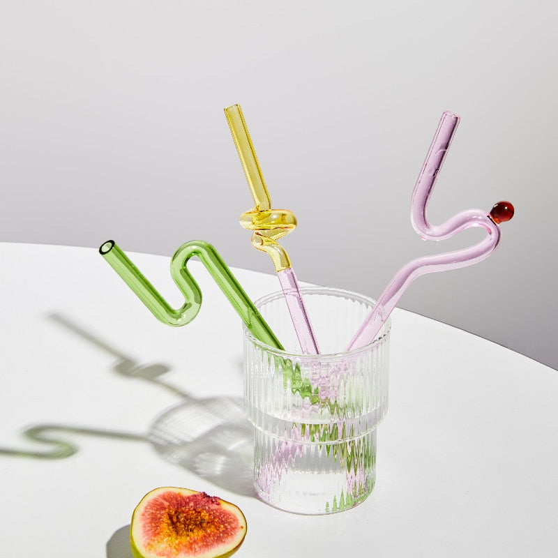 Lisslune | Colorful Environment Friendly Reusable Glass Straw