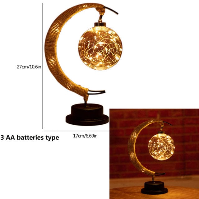 Lisslune | Rayvia Lunar Lamp - Half Moon LED Light with Glass Globe for Cozy Atmosphere