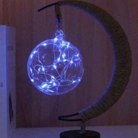 Lisslune | Rayvia Lunar Lamp - Half Moon LED Light with Glass Globe for Cozy Atmosphere