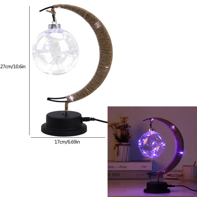 Lisslune | Rayvia Lunar Lamp - Half Moon LED Light with Glass Globe for Cozy Atmosphere